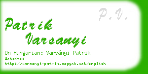 patrik varsanyi business card